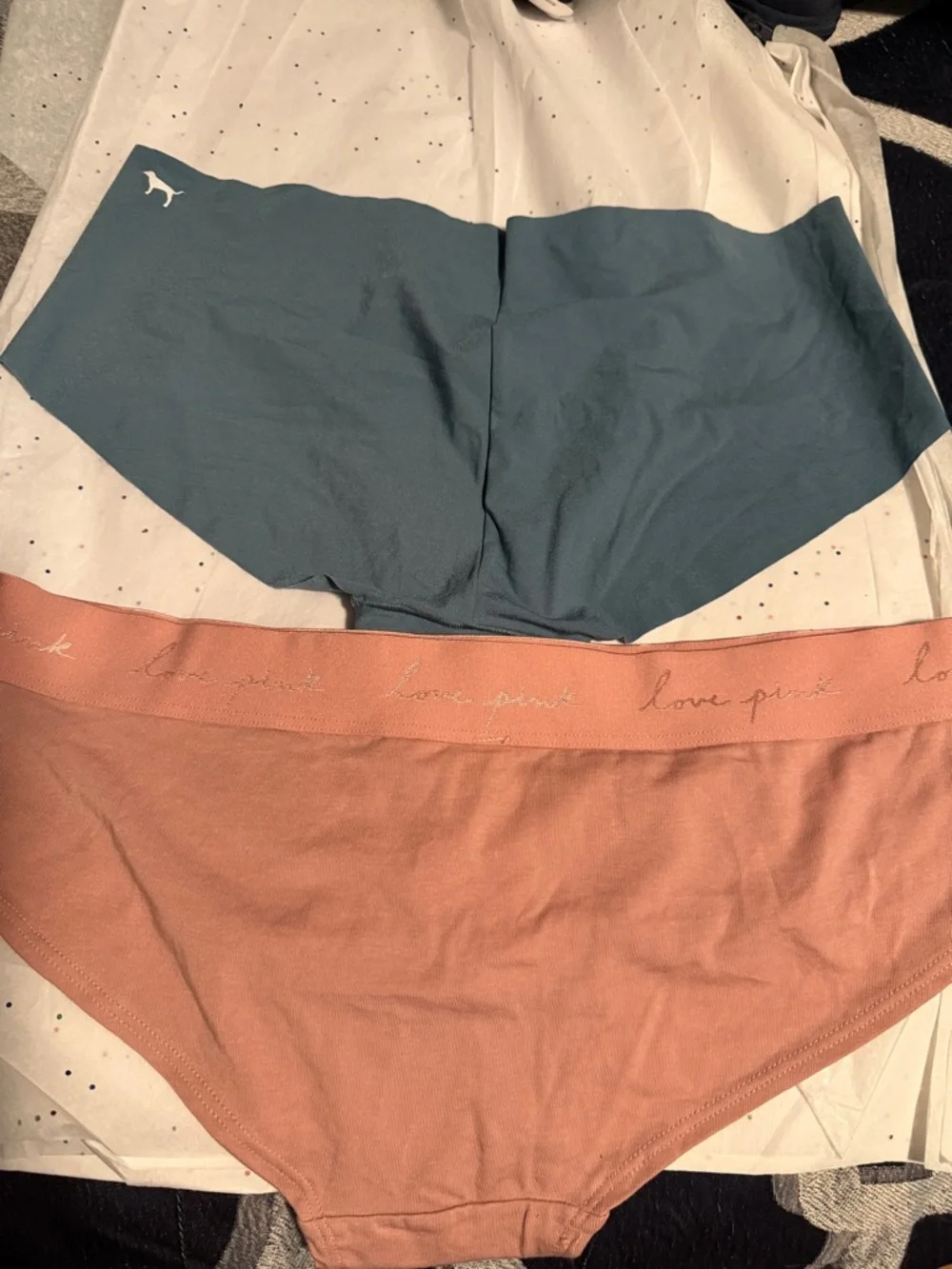 2-Pack Women's Seamless victoria’s Secret Panties - Teal & Dusty Rose - Picture 2 of 6